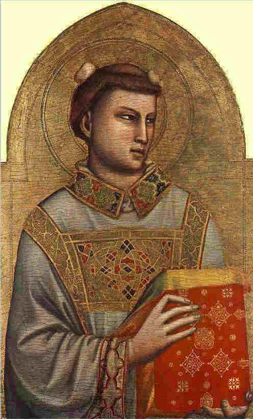 Stephanus, Giotto die Bondone, Fresco in der Kirche Santa Croce in Florenz